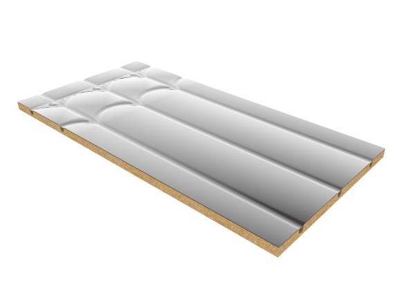 Alu Acoustic board - straight element with double torsion ending 